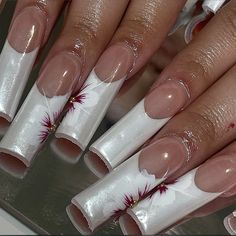 Flare Acrylic Nails, 90s Nails, Bad Nails, Tip Nails, Long Square Acrylic Nails