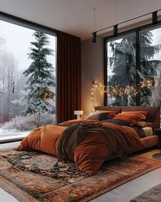 Autumn Bedroom Decor Cozy, Cozy Autumn Bedroom, Fall Room Aesthetic, Chocolate Bedroom, Autumn Bedroom Decor, Autumn Bedroom, Balanced Aesthetic, Dark Brown Walls, Cozy Ideas