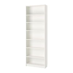 an empty white bookcase on a white background