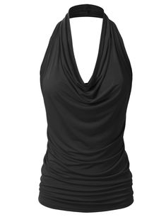 PRICES MAY VARY. Casual Sleeveless Stretchy Halter Neck Draped Front Sexy Backless Low Cut Tank Top Features Halter Neckline, Lightweight, Sleeveless, Draped Front, Open Back. Various Color Choices and Plus Size Available Super Comfortable to Wear, Unique Style, Make You More Beautiful, Sexy and Elegant ** Please check the size chart provided from us to ensure your order ** Due to monitor settings and pixel definition, we cannot guarantee the color that you see will be exact from the actual colo Low Cut Tank Tops, Backless Tank Top, Backless Top, Women Halter, Amazon Women, Women's Casual, Black Tank Tops, Halter Neck, Low Cut