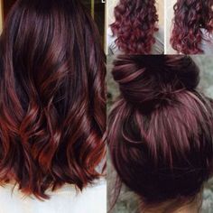 Trendy Hair Color Chocolate Cherry Red Ombre Ideas #hair #chocolate Hair Color Chocolate Cherry, Chocolate Cherry Hair Color, Chocolate Cherry Hair, Cherry Cola Hair Color, Cherry Cola Hair, Cherry Hair Colors, Hair Color Images, Hair Color Chocolate, Cherry Hair