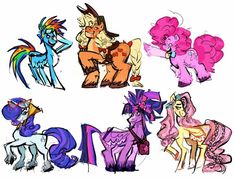 some very cute little ponys in different poses