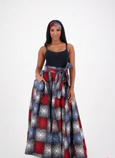 Introducing the Ankara Maxi Skirt - a stunning addition to any wardrobe. This skirt features a vibrant Ankara print, elevating any outfit with its unique and bold design. Crafted with premium materials for a luxurious feel, this skirt will make you feel like a fashion icon. Embrace sophistication and style with the Ankara Maxi Skirt.  Fits up to 2X. Made of 100% cotton. 42" inches long in length. Multicolor Printed Long Skirt, Flowy Multicolor Printed Maxi Skirt, Ankara Fitted Skirt, Multicolor Printed Flared Skirt, Ankara Long Skirt Styles, Ankara Skirts Designs, Ankara Wrap Skirt, Maxi Skirt Fits, Wrap Skirt Outfit