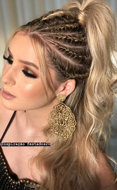 Hair Braid Diy, Easy Hairstyles For Thick Hair, Bridesmaid Hair Makeup, Viking Hair, Hair Upstyles, Dance Hairstyles, Hair Prom, Hair Homecoming, Bridesmaid Hair Down