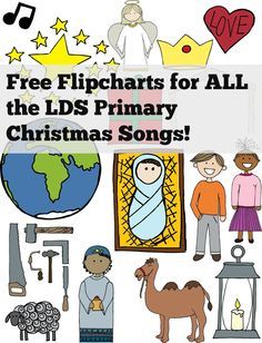 the christmas song for kids with pictures of people, animals and other things on it