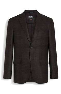 A luxe blend of silk and cashmere amplifies the elevated aesthetic of this Italian-crafted sport coat patterned in timeless glen plaid in a shadowy palette. Front button closure Notched lapels Split cuffs Chest welt pocket; front flap pockets 51% silk, 49% cashmere Dry clean Made in Italy Designer Clothing Luxury Business Casual Suits For Fall, Luxury Fall Business Casual Suit, Luxury Business Casual Fall Suit, Luxury Tailored Sport Coat For Fall, Luxury Sport Coat For Fall, Luxury Fall Sport Coat, Luxury Fall Sport Coat With Pressed Crease, Designer Fall Suits With Hidden Button Closure, Designer Fall Business Casual Suits