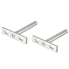 pair of stainless steel door handles