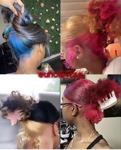 Dyed Hair On Black Girls, Dyed Hair Hairstyles, 4c Dyed Hair, Dyed Hair For Black Women, Long Ponytail Hairstyles, Short Dyed Hair