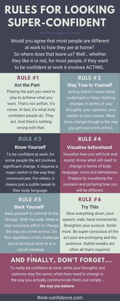 the rules for looking super - confident infographical poster by thinkfinance com