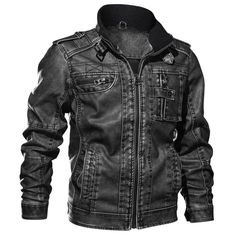 Meet our Motock Biker Leather Jacket: If you love leather jackets, you’re especially going to love this classic Motock Biker Leather Jacket! It’s elegant, stunning, and extremely comfortable. Awaken your independence with this symbol of rugged modernity. The soft inner viscose lining complements the durable body of the jacket. Made of premium crafted leather (PU) to give you a genuinely high-quality leather jacket. Our premium crafted products are renowned for their signature durability and are Pilot Leather Jacket, Cyberpunk Clothes, Motorcycle Jacket Mens, Pu Jacket, Casual Outwear, Motorcycle Jackets, Faux Leather Coat, Pu Leather Jacket, Vintage Biker