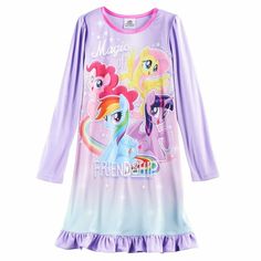 My Little Pony Long Sleeve Nightgown Pajama  Girl Size 6 Infants, Toddlers, & Kids Size (approx) Alpha Height in Inches Weight in lbs Age Chest in Inches Waist in Inches 0-3m   up to 22" up to 11 lbs 0-3 mos     3-6m   22-25" 11-15 lbs 3-6 mos     6-9m   25-27" 15-18 lbs 6-9 mos     9-12m   27-29" 18-22 lbs 9-12 mos     12-18m   27-31" 18-26 lbs 12-18 mos     18-24m   29-33" 22-29 lbs 18-24 mos     2T   31-34" 26-29 lbs 1-2 yrs 20½" 20" 3T   34-38" 29-33 lbs 2-3 yrs 21" 20½" 4T   38-42" 33-37 lb