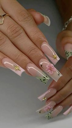 September Nails, Summery Nails, Girly Acrylic Nails, Glow Nails, Classy Acrylic Nails, Acrylic Nails Coffin Pink, Unique Acrylic Nails, Acrylic Nails Coffin Short, Pink Acrylic Nails