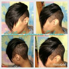 Instagram photo by @bubblesappearanceenhancer (BUBBLES) | Iconosquare Side Shaved Hairstyles, Stacked Haircut, Shaved Hairstyles, Hairstyles Black Hair