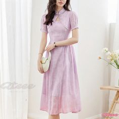 Luxurious Silk Wrap Dress with Pearl Embellishments and Intricate Design Spring Banquet Dress With Short Sleeves, Short Sleeve Dresses For Spring Banquet, Spring Banquet Maxi Dress With Short Sleeves, Short Sleeve Midi Dress For Banquet, Chic Short Sleeve Midi Dress For Banquet, Feminine Short Sleeve Maxi Dress For Formal Occasions, Elegant Pink Maxi Dress With Short Sleeves, Elegant Short Sleeve Spring Dresses, Silk Wrap Dresses