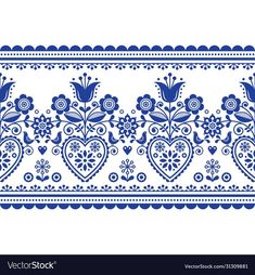 Swedish Floral Pattern, Blue Floral Background, Swedish Pattern, Scandinavian Embroidery, Folk Illustration, Norwegian Style, Swedish Embroidery, Color Drawing Art, Embroidery Download