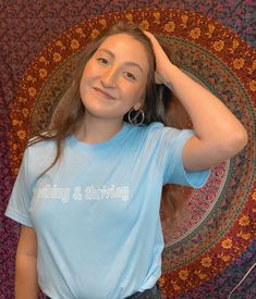 Orders placed AFTER 12/15 are NOT guaranteed to arrive by Christmas. Baby blue Bella + Canvas tshirt with white text saying "vibing and thriving". Size up for a looser fitting tshirt. Supporting my business is supporting an Asian-American owned small business. If you can't find something you love, message me and we can try to figure out a custom option too. These Bella + Canvas tees are comfortable and available in multiple sizes! - Shoulder taping - Side-seamed - Unisex sizing - 100% Cotton - Pre-shrunk - Tear away label Subscribe to our emails to save! https://madelineclaireco.aweb.page/p/2e5d310c-68c1-4396-afe4-e3c719a3f30c Trendy Blue Top With Funny Text, Casual Blue Tops For Birthday, Casual Blue Birthday Tops, Blue Tops With Text Print For Birthday, Vibing And Thriving, Minimalist Tshirt, Birthday Gift For Girlfriend, Shirts For Teens, Asian American