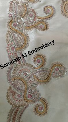 #fashion #somnathmembroidery #SME #handmade #handembroidered Border Khakha, Vagha Design, Mango Design, Zardosi Embroidery, Border Lace, Fancy Sarees Party Wear, Gota Work