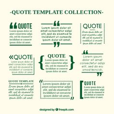 a green quote template with the words quotes and other things to put on it,