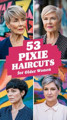 Short Haircut For Older Women Over 50, Pixie Haircut Fine Hair Older Women, Longer Pixie Haircut Older Women, Funky Pixie Cut Fine Hair, Pixie Haircut For Older Women Over 60, Women’s Short Haircuts Pixie, Shaggy Pixie Cuts Older Women, Undercut Pixie Haircut For Older Women, Short Curly Fine Hair