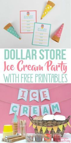 an ice cream party with free printables