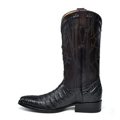 Estas botas vaqueras de Cuadra en color negro presentan un elegante diseño de lomo belly que las hace únicas y exclusivas. Hechas con materiales de primera calidad, ofrecen una comodidad superior y un estilo sofisticado. Perfectas para aquellos que buscan un calzado de lujo y distinción. Piel Caiman Black Snip Toe Boots For Ranch, Western Snip Toe Heeled Boots For Formal Wear, Western Snip Toe Heeled Boots For Formal Occasions, Western Style Formal Heeled Boots With Snip Toe, Western Style Snip Toe Heeled Boots For Formal Occasions, Fitted Black Heeled Boots For Ranch, Classic Fitted Boots For Rodeo, Black Fitted Heeled Boots With Snip Toe, Classic Fitted Heeled Boots For Rodeo