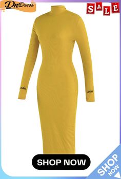 Red Casual Solid Embroidered Split Joint Turtleneck One Step Skirt Dresses Embroidered Fitted Midi Dress For Fall, Yellow Stretch Long Sleeve Midi Dress, Yellow Stretch Midi Dress With Long Sleeves, Yellow Long Sleeve Stretch Midi Dress, Yellow Long Sleeve Bodycon Dress, Casual Embroidered Winter Dresses, Casual Winter Dresses With Embroidery, Product Name, Dress Skirt