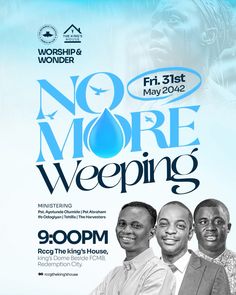 the poster for no more weeping featuring three men