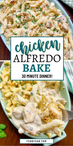 this chicken alfredo bake is so easy to make and it's the perfect dinner