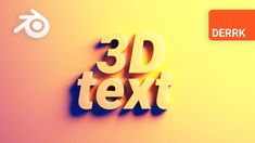 the 3d text is displayed on an orange and pink background with a white arrow pointing to it