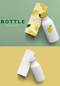 Bottle And Box Product Mockup Design