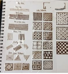 several different patterns and designs on a sheet of paper