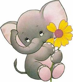 an elephant holding a flower with the words bodie moore on it's side