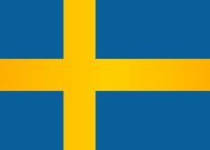 the flag of sweden is shown in blue and yellow with an orange cross on it