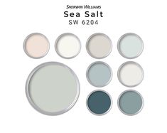 six different shades of sea salt from sherylin williams's paint swatches