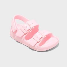 Toddler Ade Footbed Sandals - Cat & Jack™ Pink 11T Playful Outdoor Sandals For Summer, Pink Adjustable Fit Sandals For Summer, Playful Outdoor Sandals For Spring, Pink Sandals With Adjustable Fit For Summer, Pink Adjustable Fit Synthetic Sandals, Pink Slides For Outdoor Summer Activities, Playful Synthetic Sandals For Outdoor, Playful Outdoor Synthetic Sandals, Casual Slide Sandals For Playtime