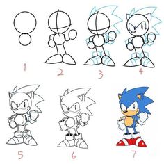 how to draw sonic the hedgehog step by step drawing for kids and beginners