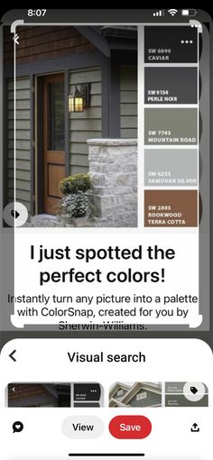 the home page on an iphone showing what to do with color swats and how to use