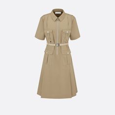 Christian Dior Knee Length Dress Size 42 Or Us Size 6 Beige Cotton It Is Nwt Belt Not Included Luxury Beige Dress For Workwear, Luxury Belted Midi-length Dresses, Dior Dress Casual, Dior Dresses, Denim Swimsuit, Going Out Dress, Dior Dress, White Cotton Dress, Christian Dior Couture