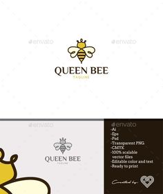 queen bee logo design template - animals logo templates