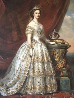 Empress Sissi, Era Victoria, Gaun Abad Pertengahan, Istoria Artei, Victorian Paintings, Robes Vintage, Royal Aesthetic, Royal Wedding Dress, Historical Painting