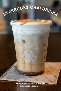 Iced Chai with vanilla sweet cream cold foam and apple drizzle. Iced Chai Recipe, Starbucks Chai Tea, Chai Tea Drinks, Hot Chai Tea, Starbucks Chai, Pie Inspiration