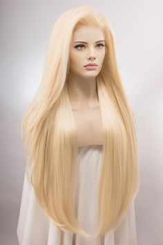 • Color: Platinum Blonde #613• Texture: Straight• Wig Type: Lace Front Wig• Length: About 32"• Cap Size: 21"-23"• Parting: 13" X 3" Lace Free Part• Material: Heat Resistant Fiber• Lace Type: Swiss Lace• Combs: 3 Combs Blonde Drag Wig, Silver Blonde Ombre, Platinum Blonde Wig, Blonde Ombre Balayage, Drag Wigs, Celebrity Wigs, Wig Blonde, Dungeon Meshi, Silver Blonde