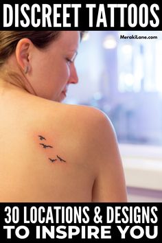 the back of a woman's shoulder with birds on it and text that reads, 30