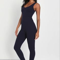 Stretchy. Very Pretty Coor Navy Sleeveless Fitted Jumpsuits And Rompers, Fitted Sleeveless Jumpsuits And Rompers For Lounging, Lulus Jumpsuit, High Waisted Trouser Pants, Black Halter Jumpsuit, Black Lace Jumpsuit, Lulu Pants, Chiffon Jumpsuit, Sequin Rompers