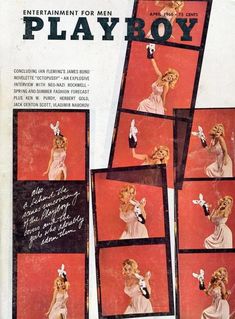 an advertisement for the play boy, with pictures of women in dresses and hats on them