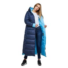 Maxi Quilted Hooded Coat Waterproof and Windproof Long Jacket This women's winter puffer coat is made from raincoat fabric and features a semi-fitted silhouette with set-in sleeves. The attached hood adds extra warmth and protection. Outer Fabric: Raincoat fabric, insulated with silicone Lining: Raincoat fabric Decorative Details: Seams, stitching, zipper trim, and patches Pockets: Hidden zipper pockets in the front seams Closure: Zipper and snap buttons Sleeve Length: 65 cm with a cuff, or 72 c Winter Puffer Jacket With Adjustable Hood For Outdoor Activities, Winter Outerwear With Adjustable Hood For Outdoor Activities, Winter Waterproof Outerwear, Hooded Waterproof Parka For Winter, Hooded Waterproof Winter Parka, Winter Raincoat With Adjustable Hood For Cold Weather, Hooded Raincoat For Cold Weather, Winter Sports Windbreaker With Adjustable Hood, Hooded Waterproof Outerwear For Winter Sports