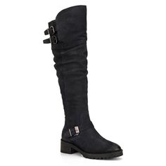 There is no limit to where you can go in the super-stylish Victoria boot. These elegant tall riding boots feature a premium suede upper that goes up over the knees. The pull-on construction makes on-and-off easy. The details of the rounded-toe silhouette, buckle belt feature at ankle and top bring an edgy appeal. The rubber sole and block heel bring a comfortable fit. Heel Combat Boots, Lace Up Block Heel, Target Clothes, Tall Riding Boots, Tall Boot, No Limit, Leather Boots Women, Buckle Belt, Toe Shoes