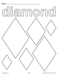 the word diamond is made up of squares and rectangles in black and white