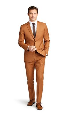 Caramel Notch Lapel Suit | Friar Tux Midnight Blue Suit, Notch Lapel Suit, Orange Suit, True Spring, Brown Suit, Tan Suit, Gray Wool Coat, Mens Fashion Blazer, Brown Suits