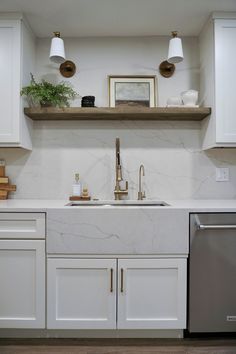 Mable quartz waterfall kitchen sink Shelves Above Kitchen Sink, Shelf Above Sink, Replacing Interior Doors, Above Kitchen Sink, Vinyl Wood Planks, Waterfall Kitchen, Above Sink, Interior Door Knobs, Antique Coffee Tables